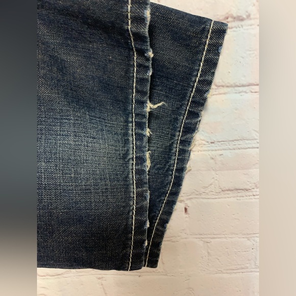 Affliction Buckle Grant Dark Blue Relaxed Distressed Jeans Size 40 x 31 - Picture 8 of 8